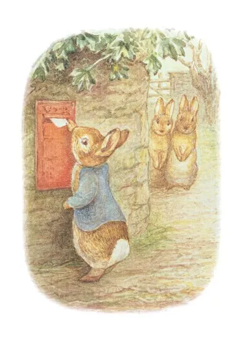 Peter Rabbit postbox blank, Greeting Card