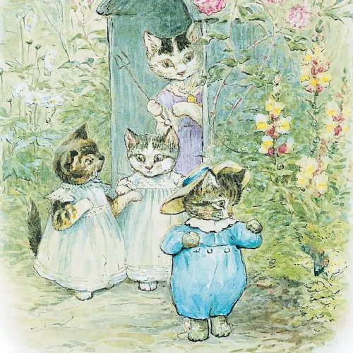 Beatrix Potter square kittens, Greeting Card