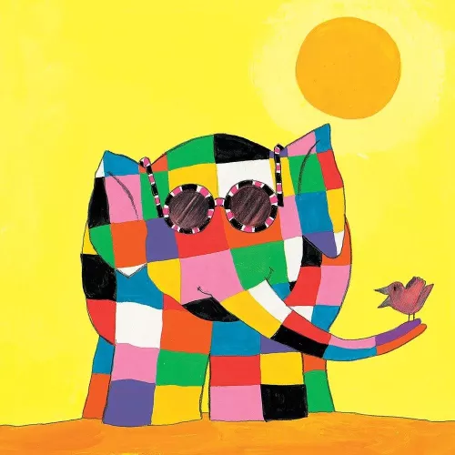Elmer square sunglasses, Greeting Card