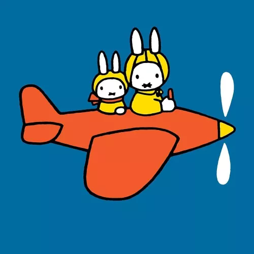Miffy square plane, Greeting Card