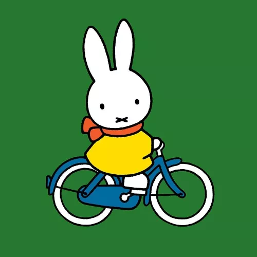 Miffy square bicycle, Greeting Card
