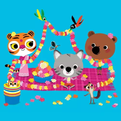 Mouk square garland, Greeting Card