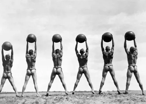 Exercis.Medicine Balls,1928, Greeting Card