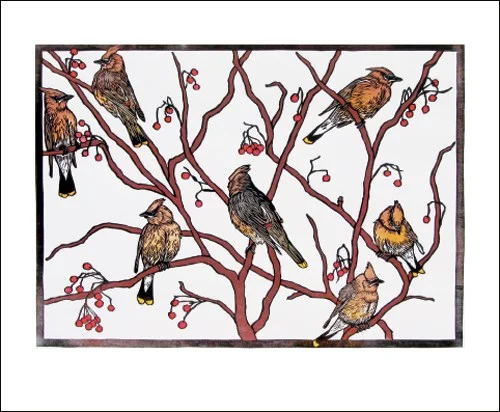 Waxwings, Greeting Card