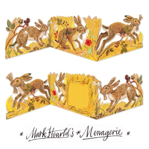 Hares, Die-Cut 3D Card