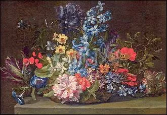 J.v.d.Hecke/Blumenkorb, Greeting Card