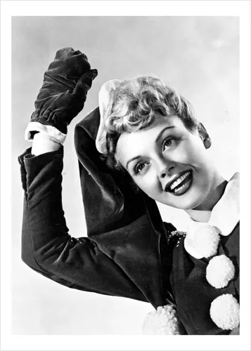 Miss Lesley Brooks, brightest stars from Colombia Pict, USA, 1946, Greeting Card