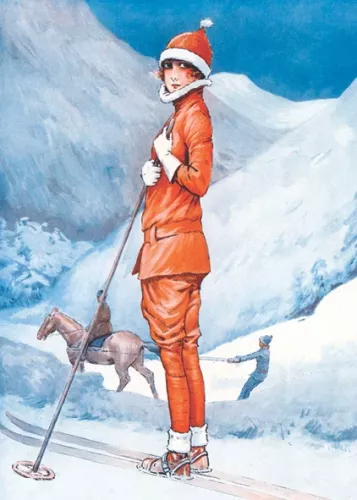 Cross-country skiing , Greeting Card