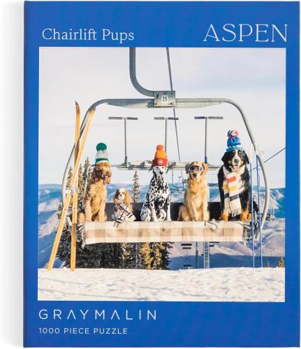 Chairlift Pups, 1000 Piece Puzzle
