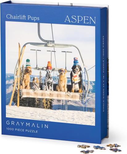 Chairlift Pups, 1000 Piece Puzzle