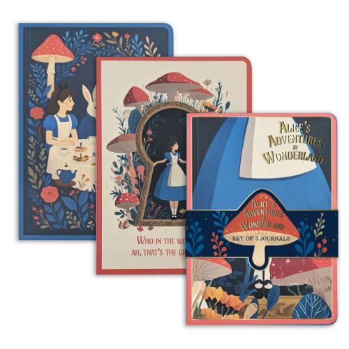 Alice in Wonderland Set of 3 B6 Notebooks