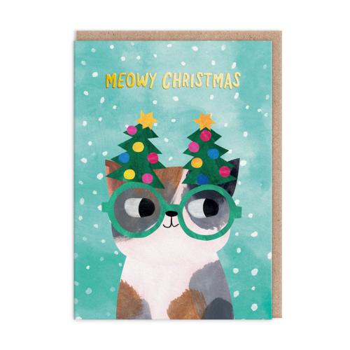 Tree Glasses Kitty Greeting Card (A6)