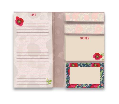 Bex Parkin: Red Poppies Sticky Notes Folder