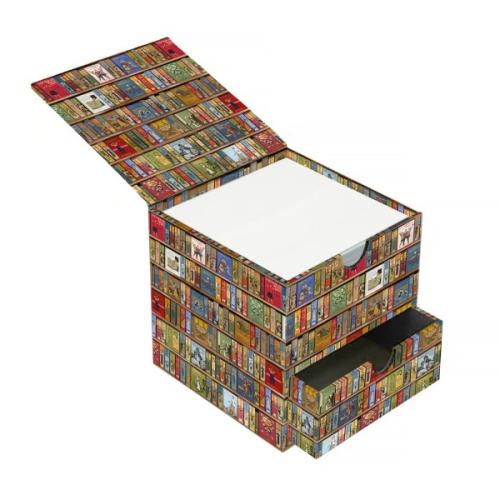 Bodleian Libraries: High Jinks Bookshelves Flame Tree Memo Block in Box with Drawer