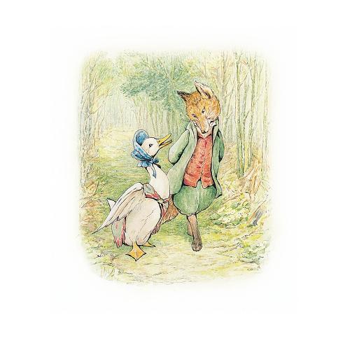 Jemima Puddleduck with fox, Greeting Card
