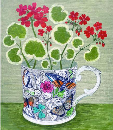 Butterfly Cup and Geraniums