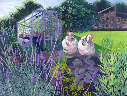 Hens On A Summer Morning