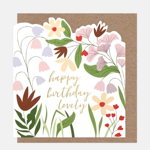 Happy Birthday Lovely Meadow Floral Scene