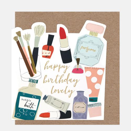 Happy Birthday Lovely Lipsticks and Beauty Bottles