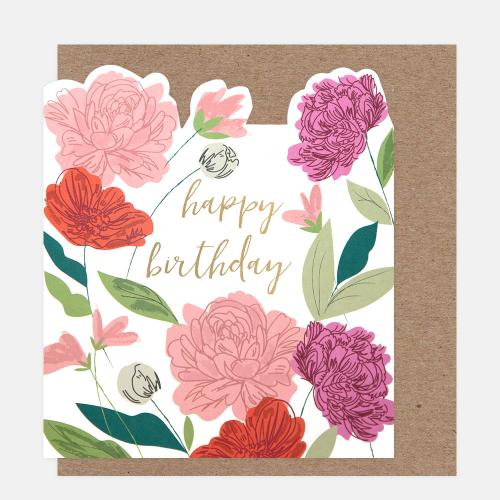 Happy Birthday Floral Scene