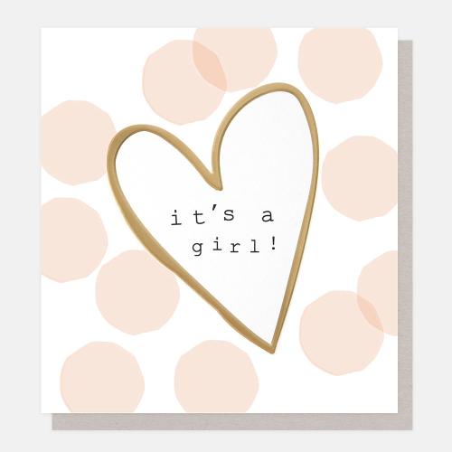 It's A Girl! Confetti With Gold Heart