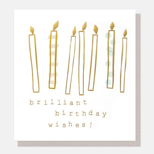 Brilliant Birthday Wishes! Gold Candles With Pattern