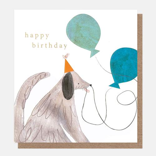 Happy Birthday Greyhound With Balloons