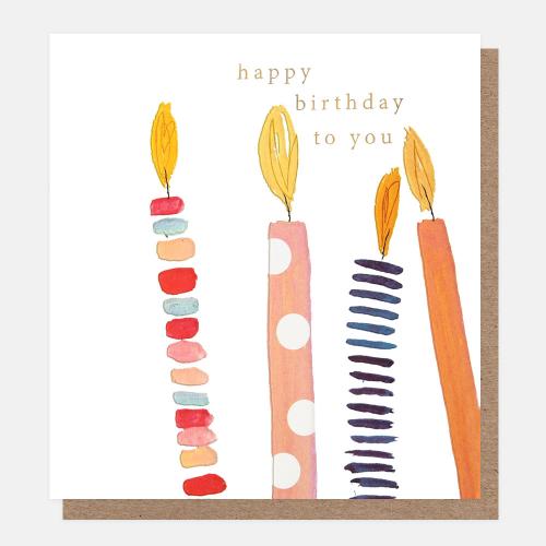 Happy Birthday To You Stripe and Spot Candles