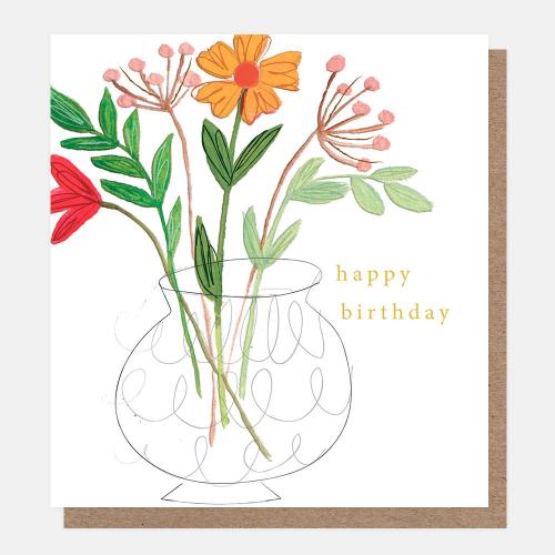 Happy Birthday Flowers In Vase