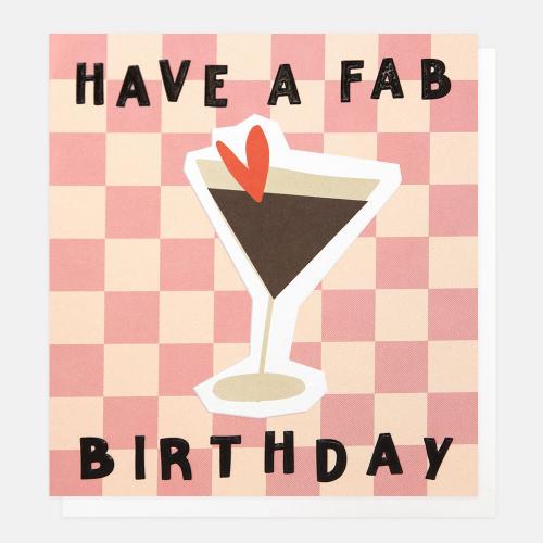 Have A Fab Birthday Espresso Martini With Pink and Cream Check