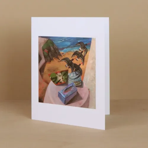 Oystercatchers and Still-Life at Aberporth Greeting Card