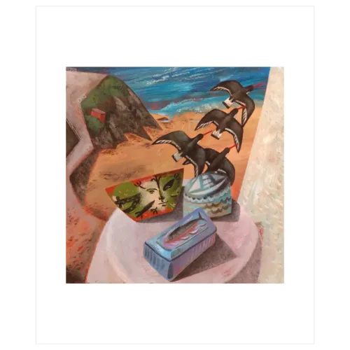 Oystercatchers and Still-Life at Aberporth Greeting Card