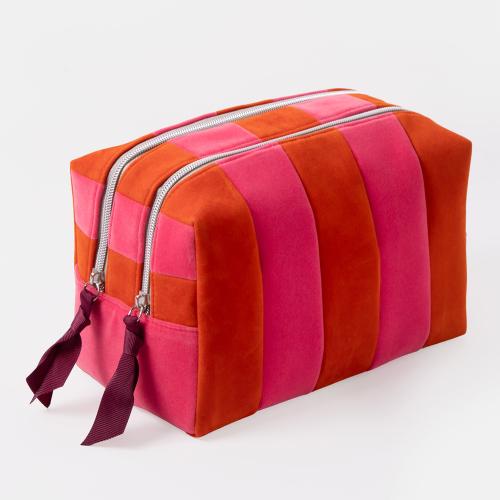 Orange/Pink Stripe Large Travel Washbag