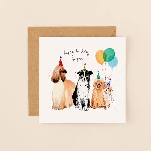 Dogs Happy Birthday, Greeting Card