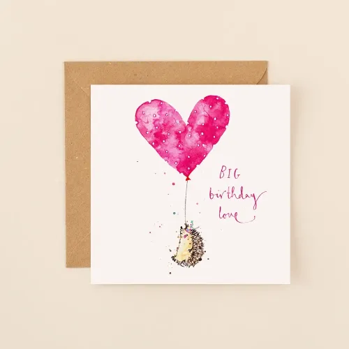Big Birthday Love Hedgehog, Greeting Card