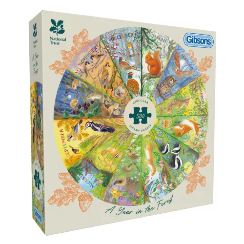 National Trust: A Year in the Forest 500 Piece Circular Jigsaw Puzzle