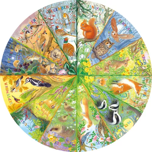 National Trust: A Year in the Forest 500 Piece Circular Jigsaw Puzzle