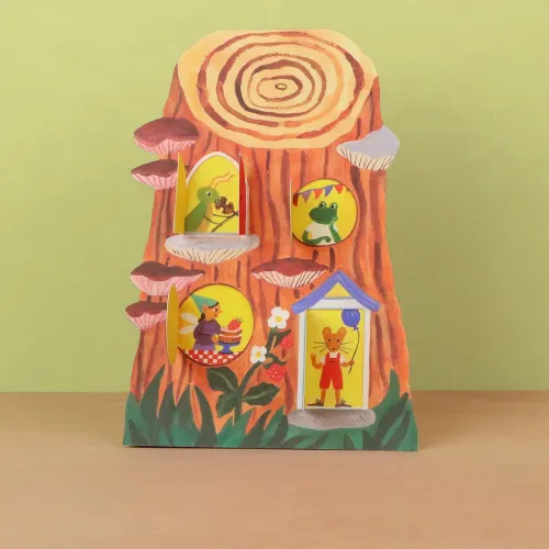 Little Log House Die-cut Card