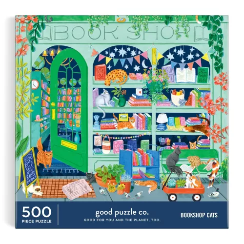 Bookshop Cats 500 Piece Pussel
