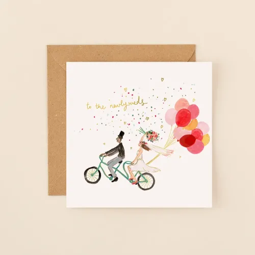 To The Newlyweds Tandem, Greeting Card
