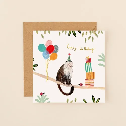Monkey Happy Birthday, Greeting Card