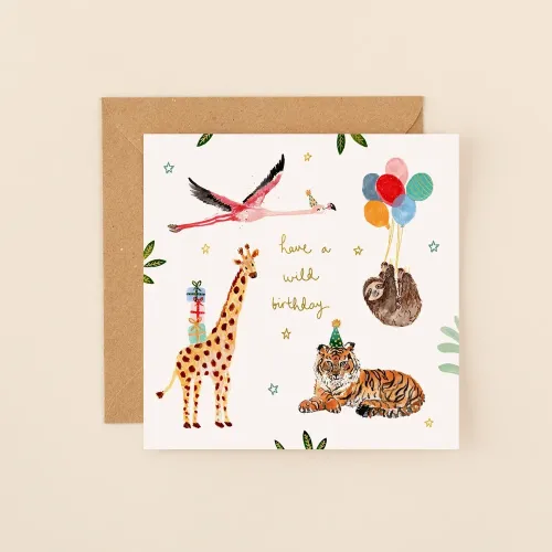 Animal Wild Birthday, Greeting Card