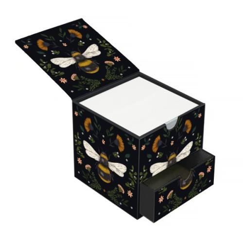 Jade Mosinski: Bee Flame Tree Memo Block in Box with Drawer