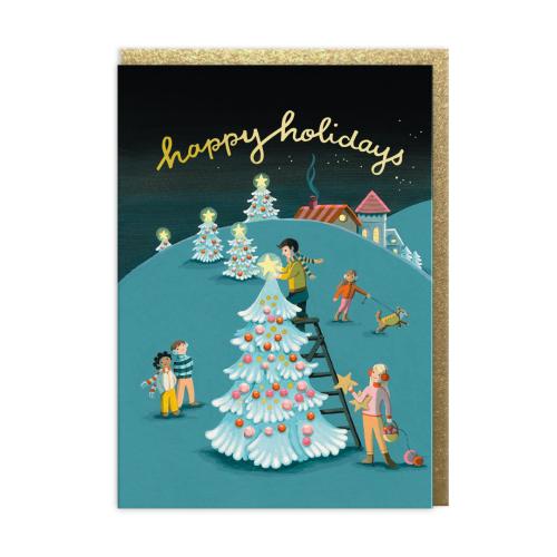 Tree Deorating Holiday Card Greeting Card (A6)