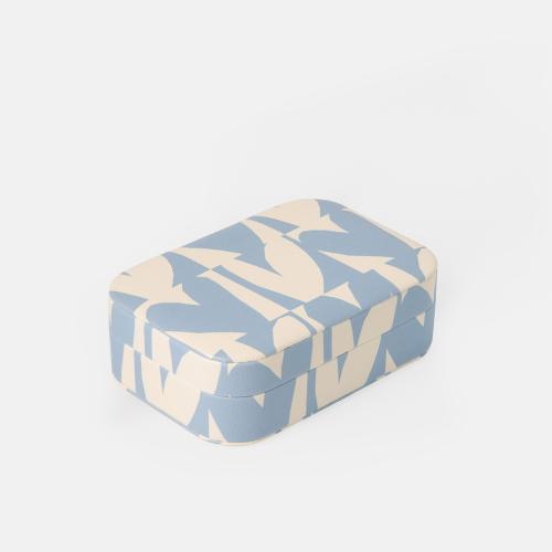 Blue Checkmate Hearts Jewellery Box