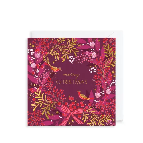 Sara Miller Pink Wreath & Berries Luxury Box