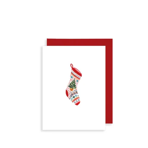 Christmas Stocking Bijou Mini Christmas Card