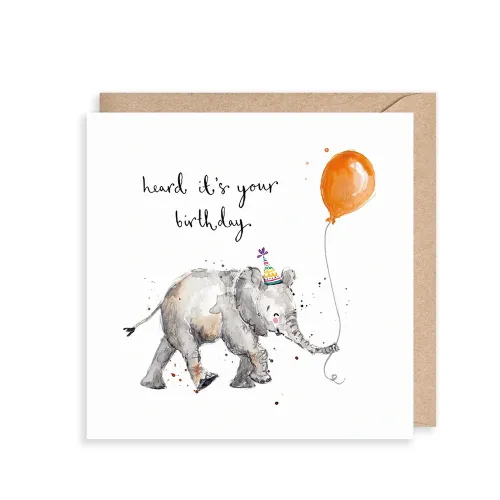 Elephant Heard It'S Your Birthday, Greeting Card