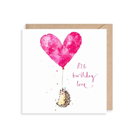 Big Birthday Love Hedgehog, Greeting Card