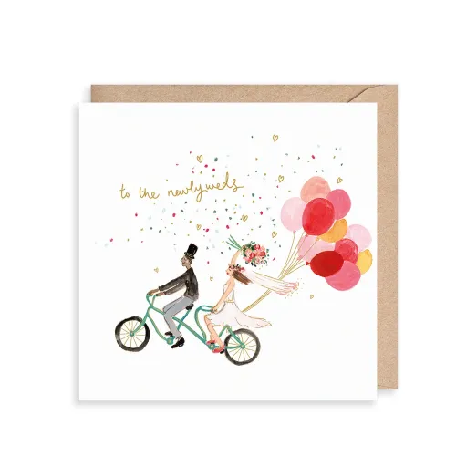 To The Newlyweds Tandem, Greeting Card